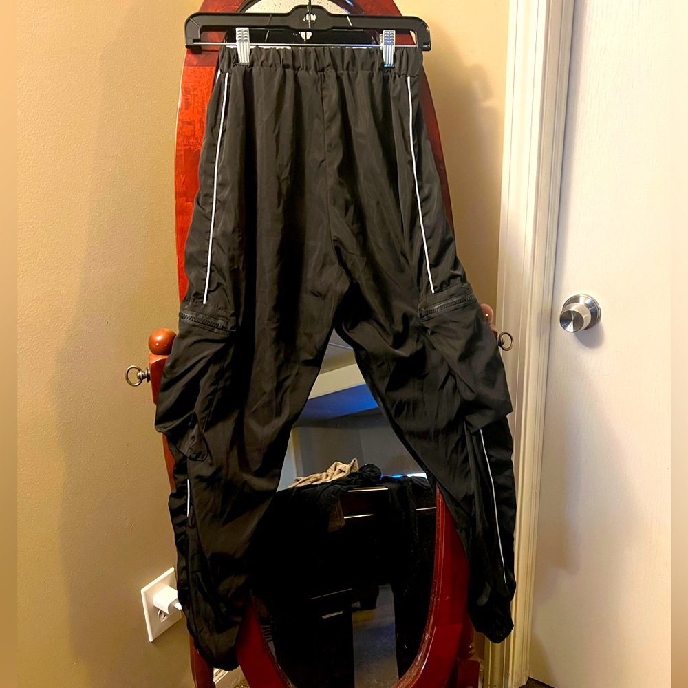 Windbreaker Joggers. Black and White. Size Small